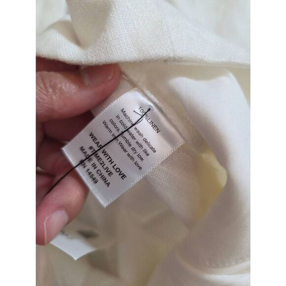 Electric Rose White Linen Trousers M NWOT - Picture 8 of 8